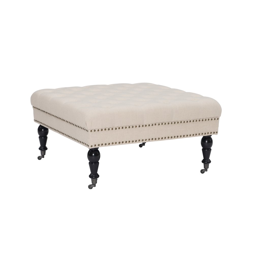 Isabelle Natural Square Tufted Ottoman