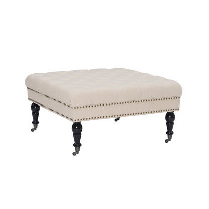 Isabelle Natural Square Tufted Ottoman