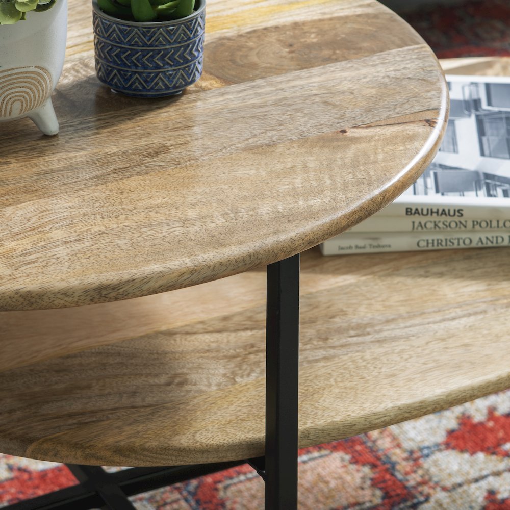 Tavin Two Tiered Coffee Table Natural Black