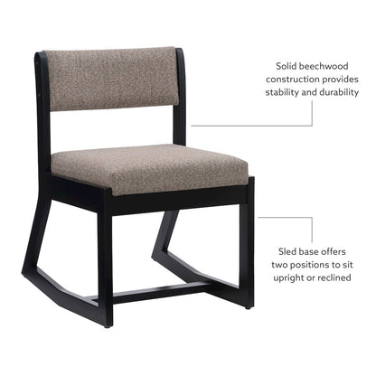 Callum 2 Position Sled Base Chair Black Stone