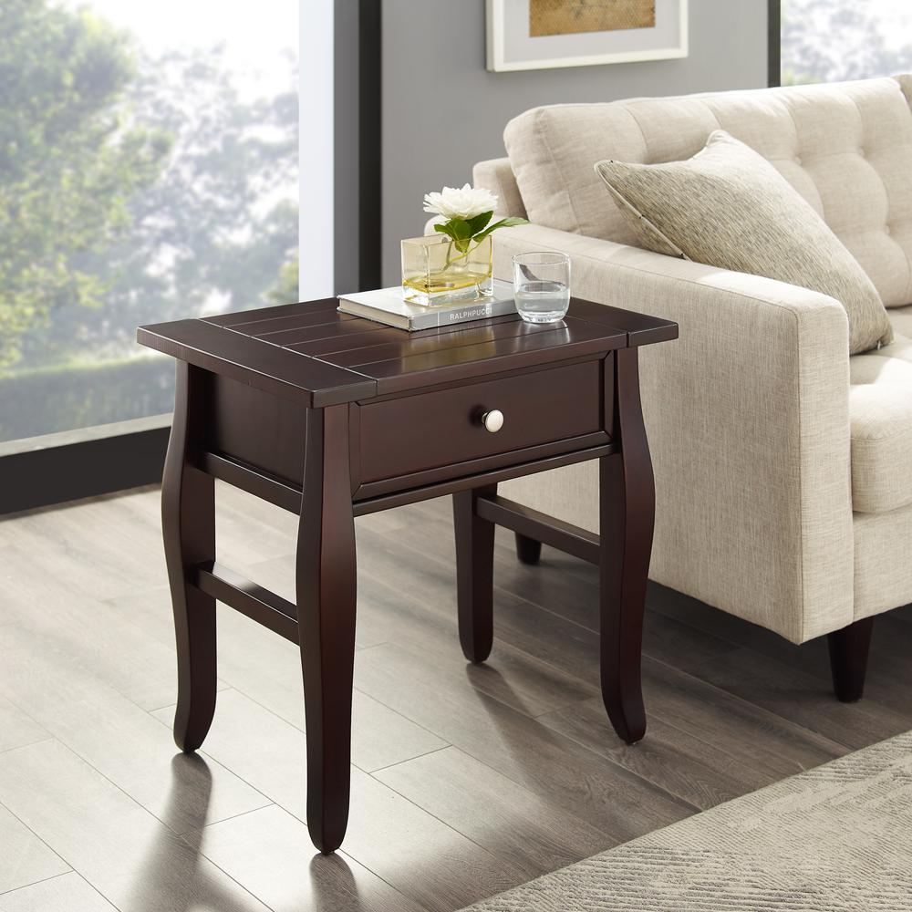 Rio Grande One-Drawer End Table, Espresso