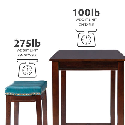 Claridge 3Pc Counter Set Brown Blue
