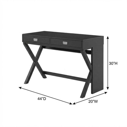 Black Writing Desk With Pine And Mdf Finish For Office Use