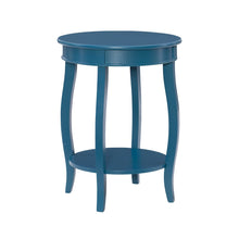 Teal Round Table with Shelf