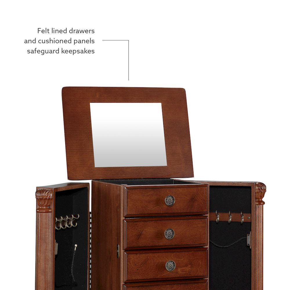 Deep Cherry Jewelry Armoire