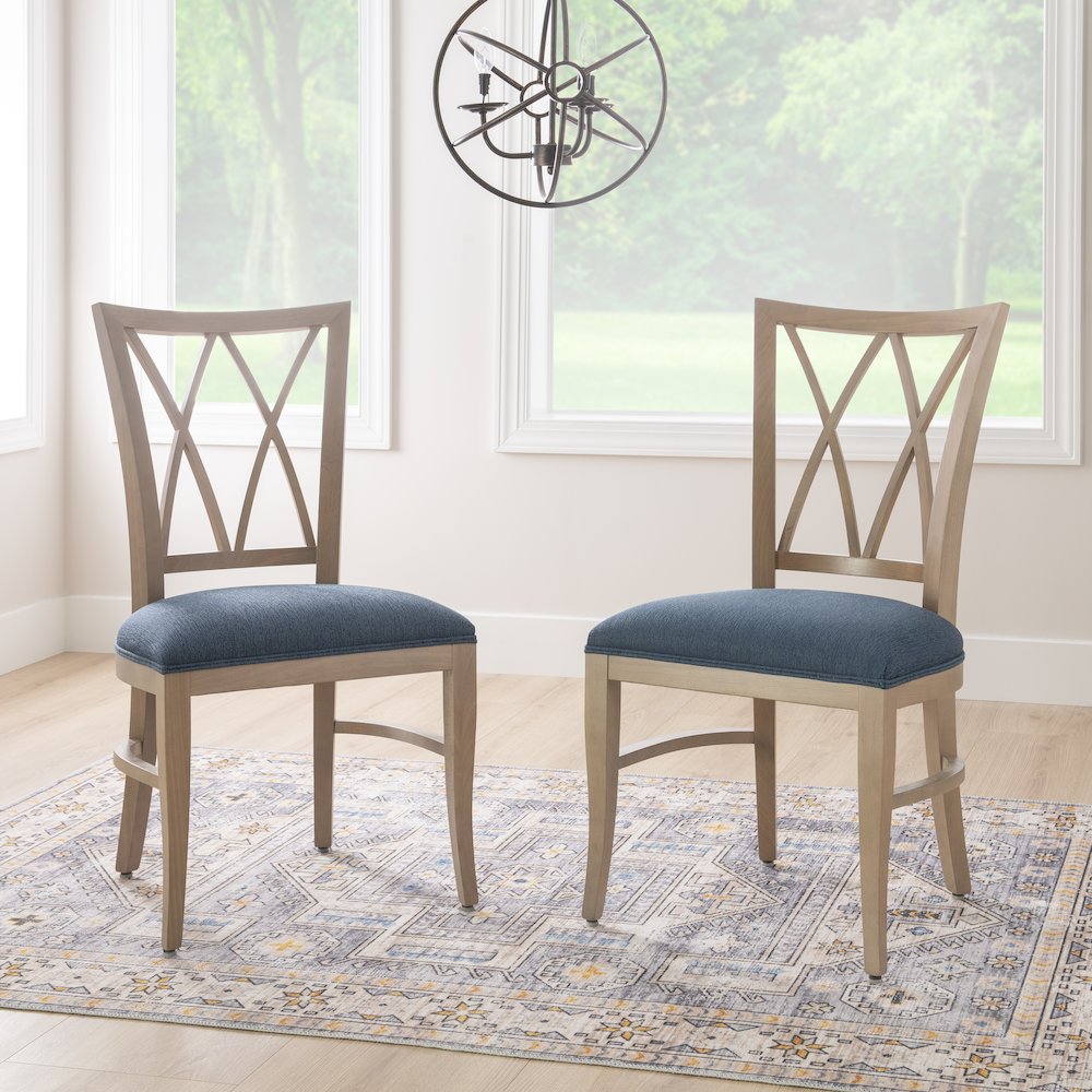 Andes Chair Nat Blue Set Of 2