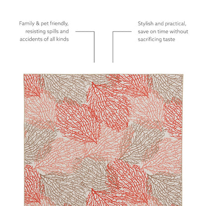 Washable Haylee Ivory/Coral 2x3, Rug