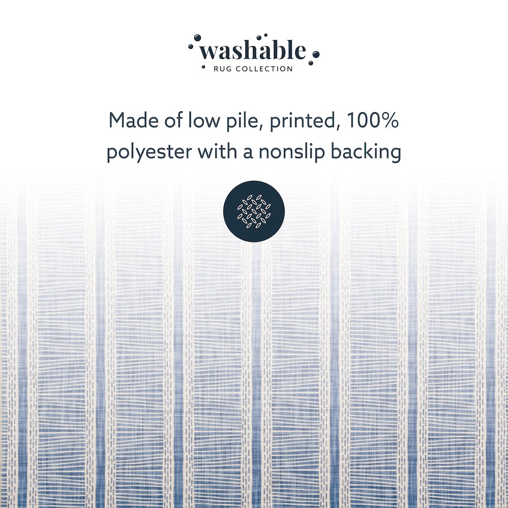 Washable Wallen Ivory/Blue 5x7, Rug