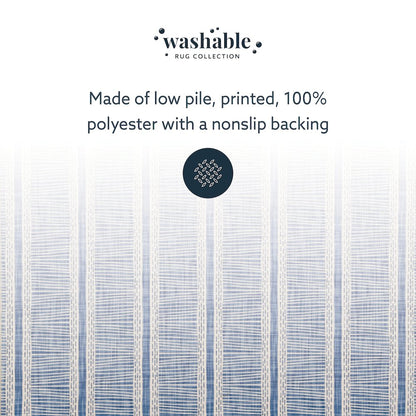Washable Wallen Ivory/Blue 5x7, Rug