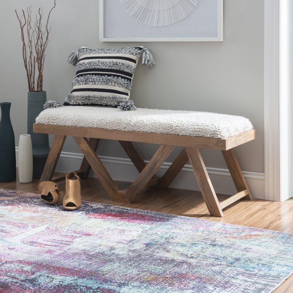 Byan Upholstered Bench Brown