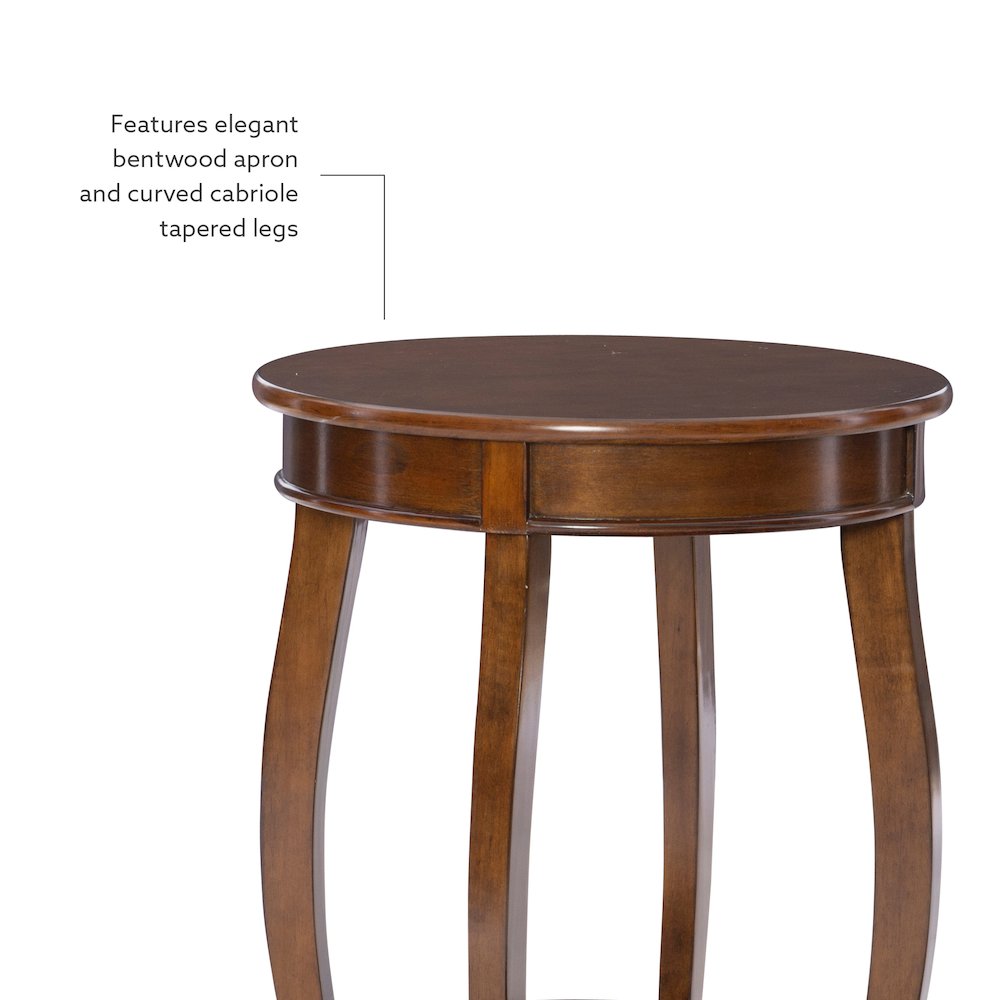 Hazelnut Round Table with shelf