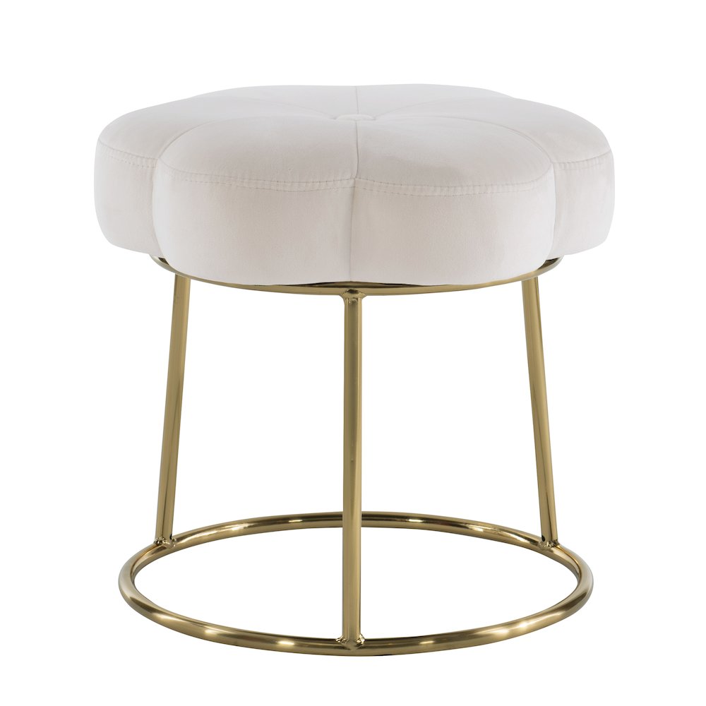 Seraphina Accent Vanity Stool, White