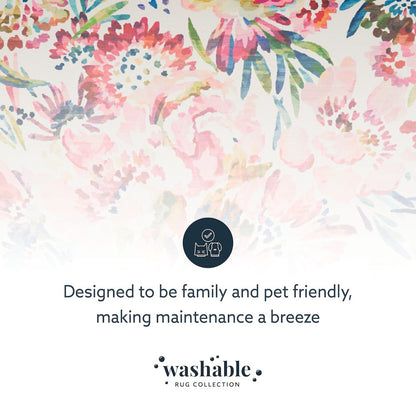 Washable Julian Raspberry/Ivory 2x3, Rug