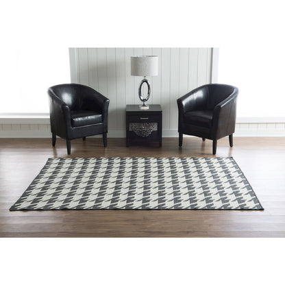 Salonika Reversible Houndstooth Grey 5x8, Rug