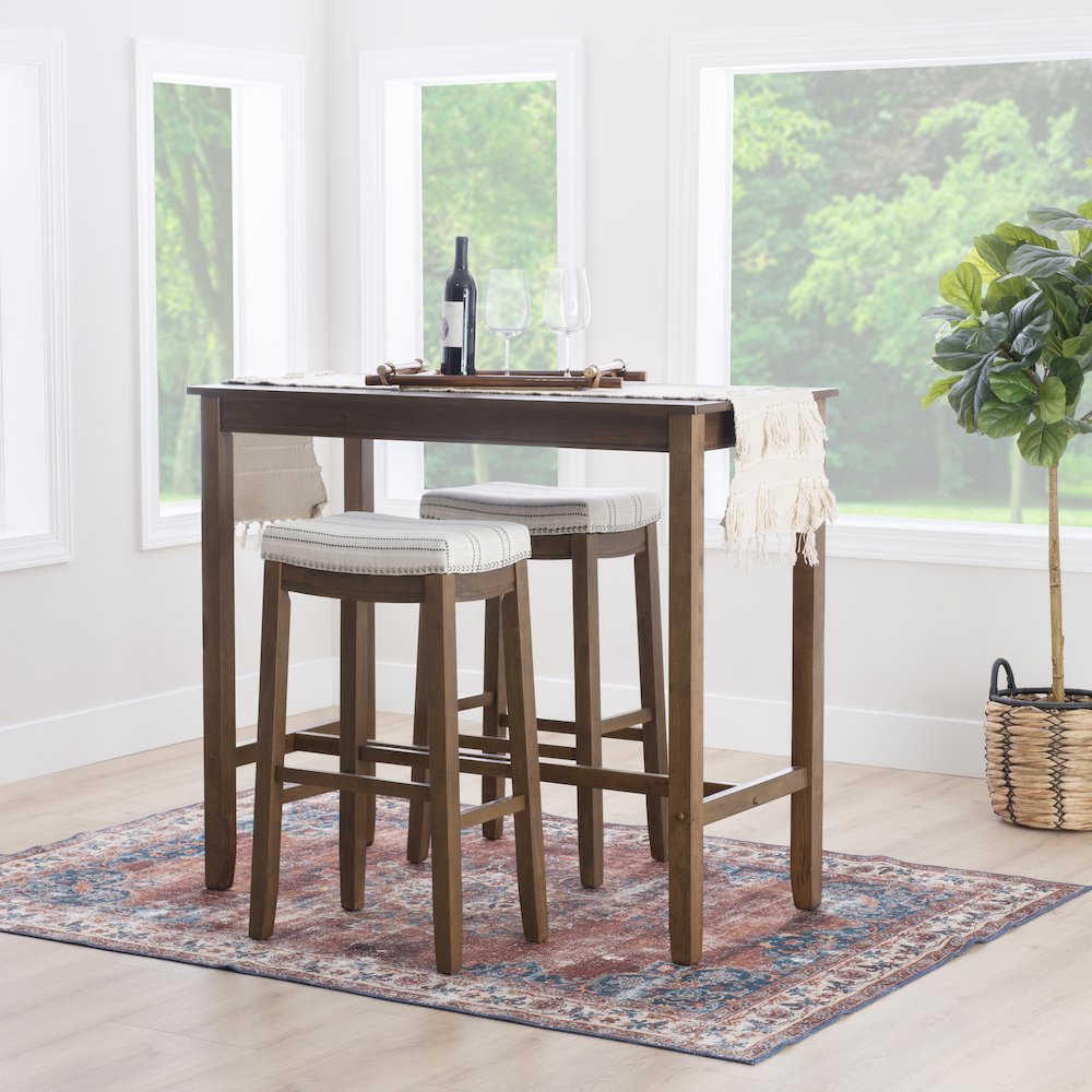 Clardige 3Pc Bar Set Rustic Stripe