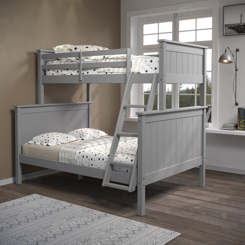Leah Twin Over Full Bunk Bed Gray