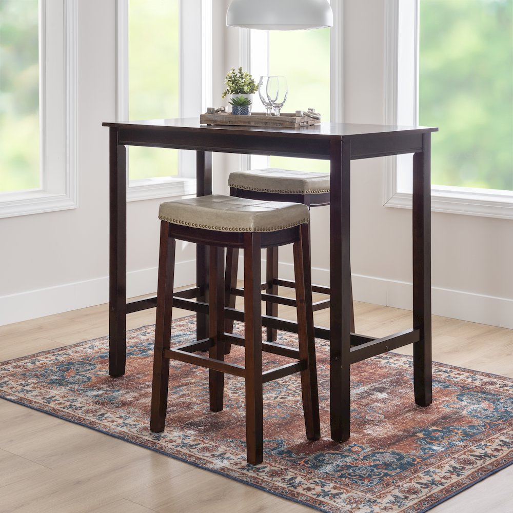 Claridge 3Pc Bar Set Brown Beige