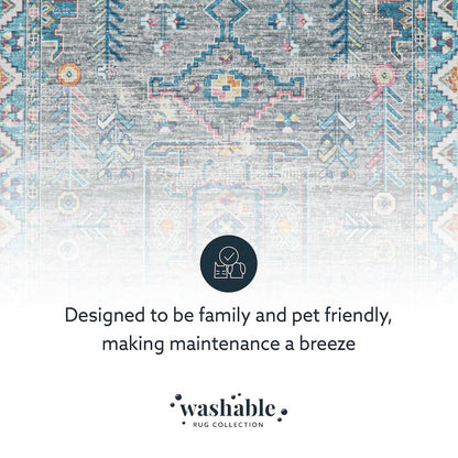 Washable Barron Grey/Green 2x3, Rug