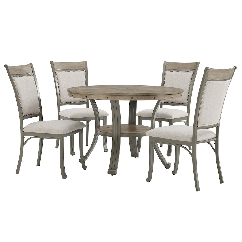 Franklin 5 Piece Casual Dining Group Pewter
