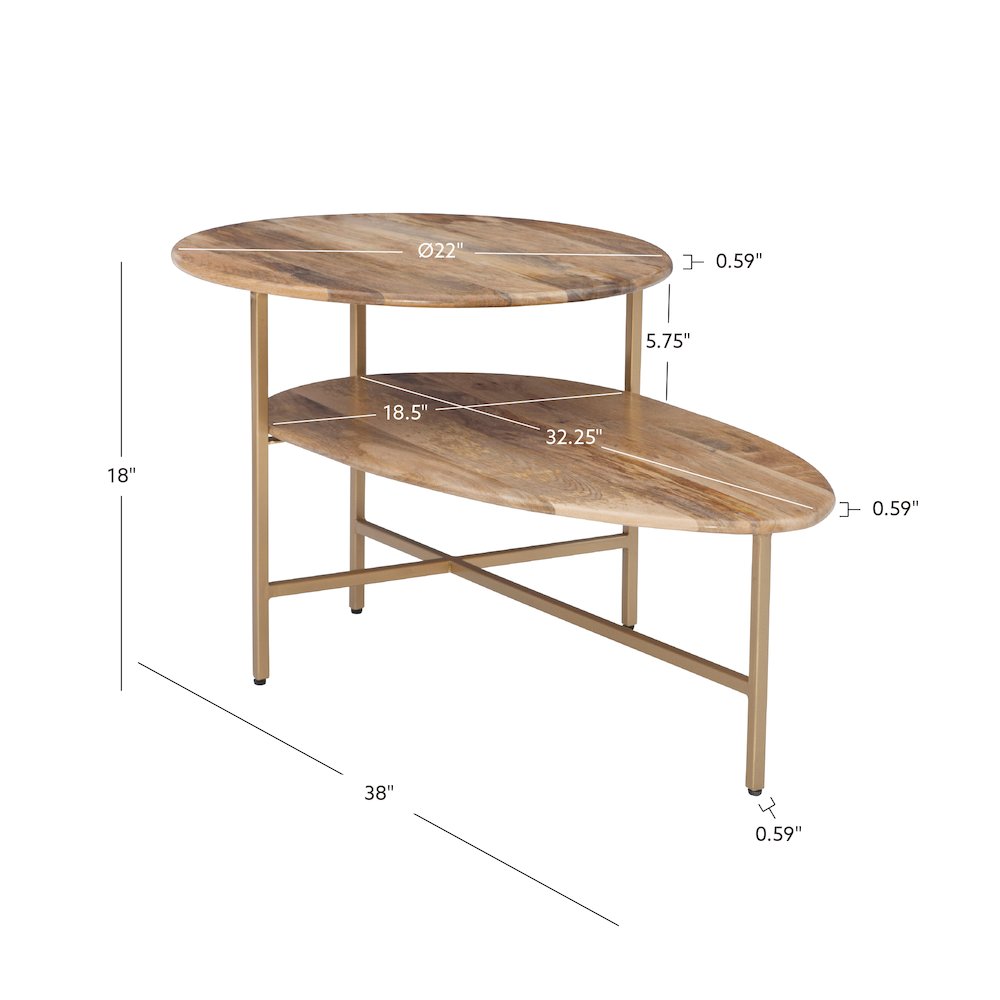 Tavin Two Tiered Coffee Table Natural Gold