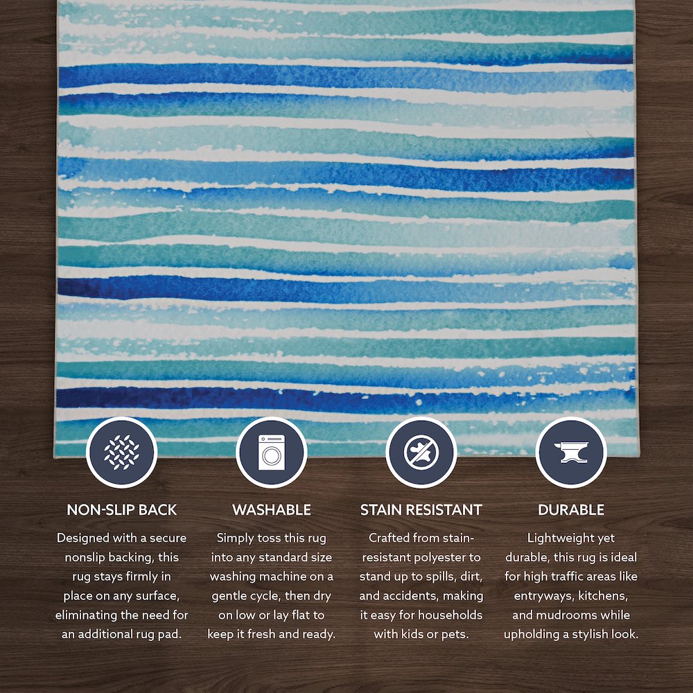 Washable Janna Ivory/Blue 2x3, Rug