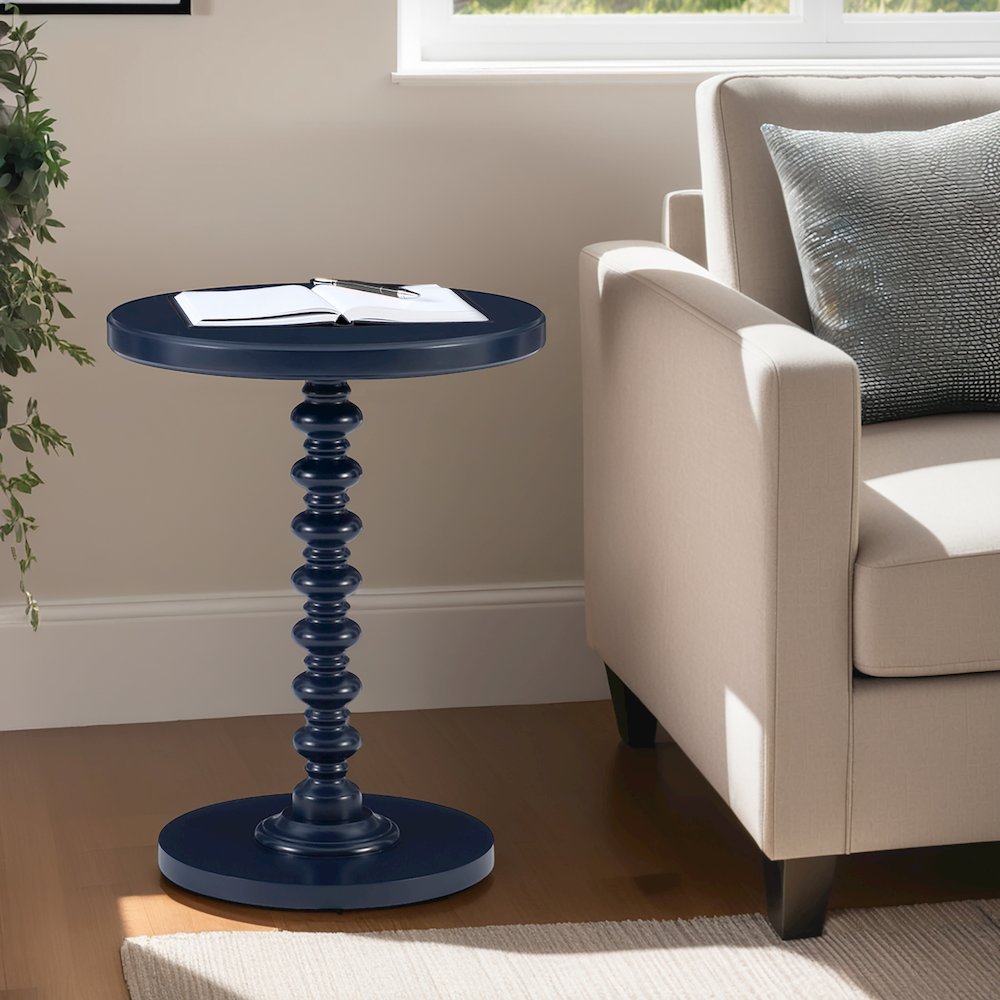 Black Round Spindle Table