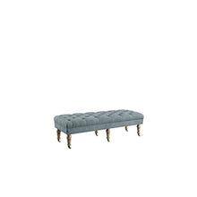 Isabelle Washed Blue Linen 62 Inches Bench
