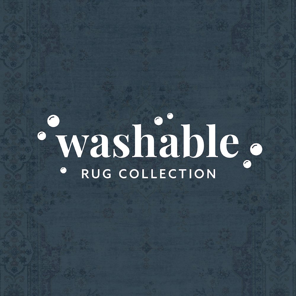 Washable Lennox Pale Blue/Ivory 3x5, Rug