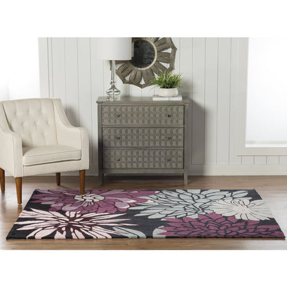 Trio Mum Black & Multi 5x7, Rug