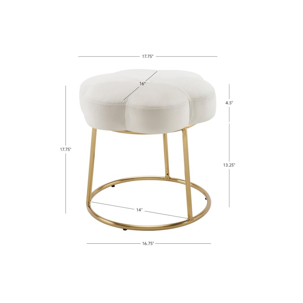 Seraphina Accent Vanity Stool, White