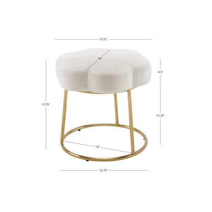 Seraphina Accent Vanity Stool, White