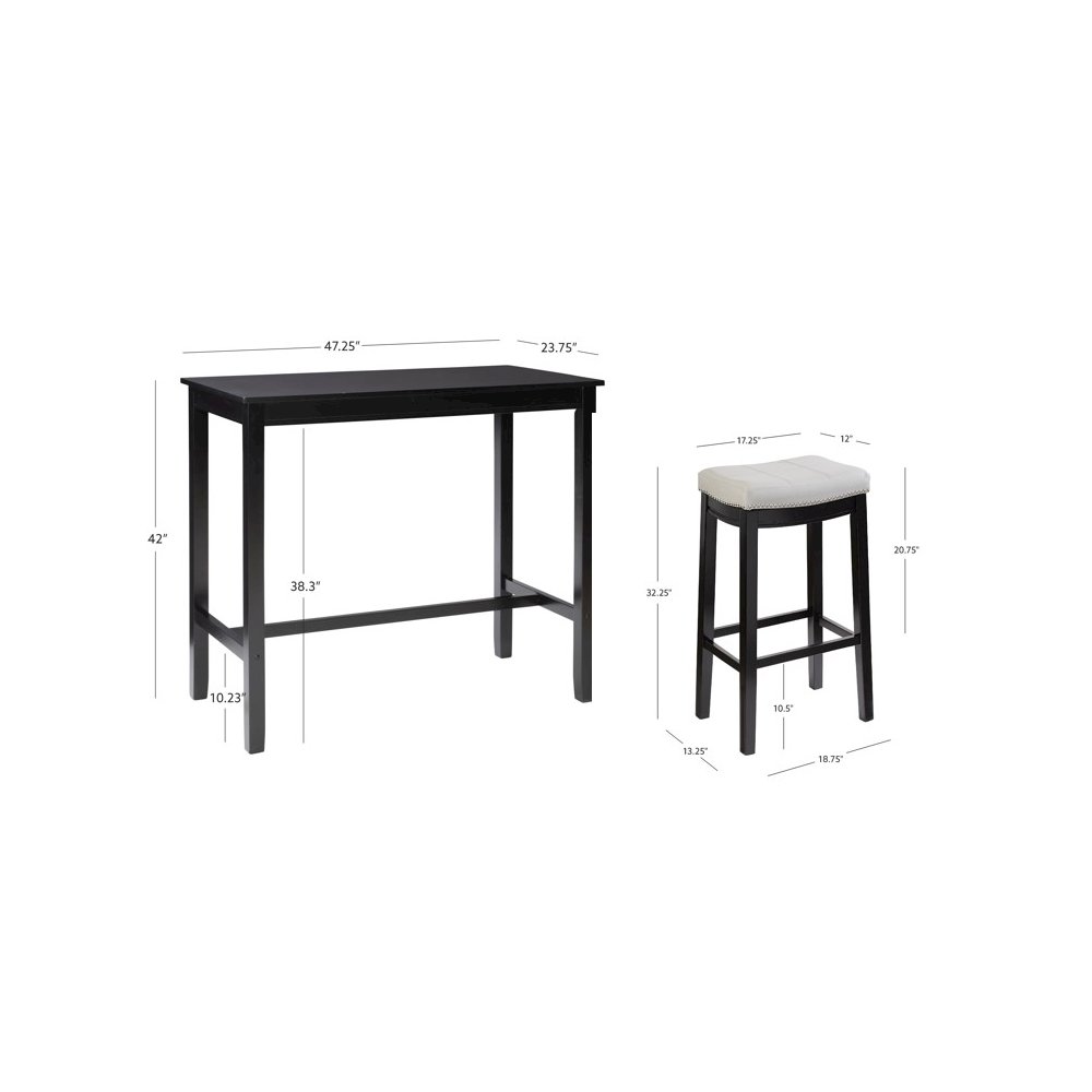 Claridge 3Pc Bar Set Black Grey