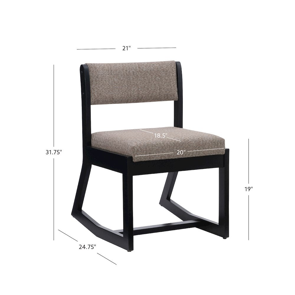 Callum 2 Position Sled Base Chair Black Stone