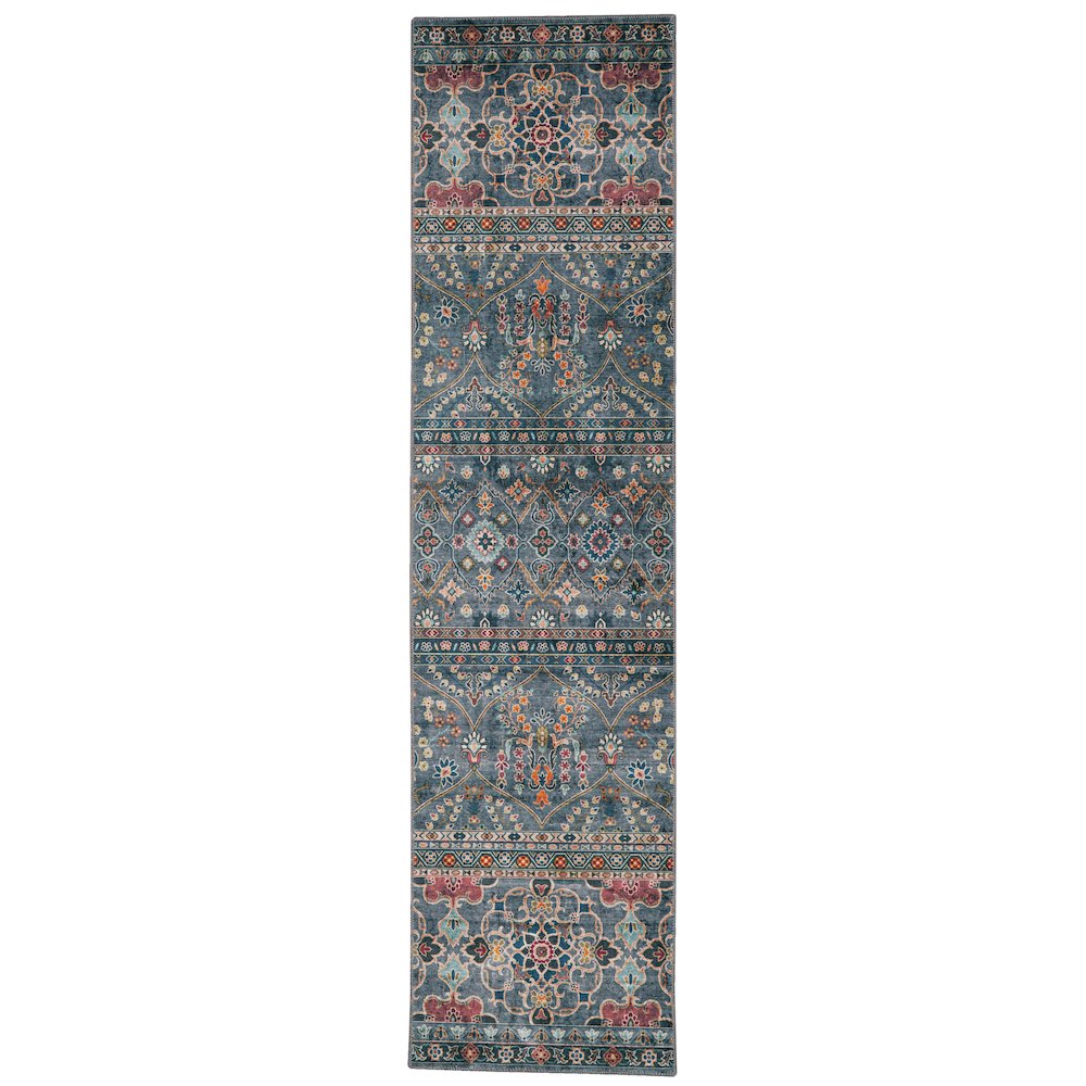 Washable Grant Teal/Ivory 2x8, Rug