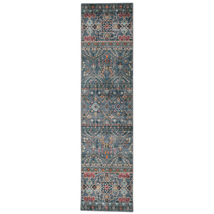 Washable Grant Teal/Ivory 2x8, Rug