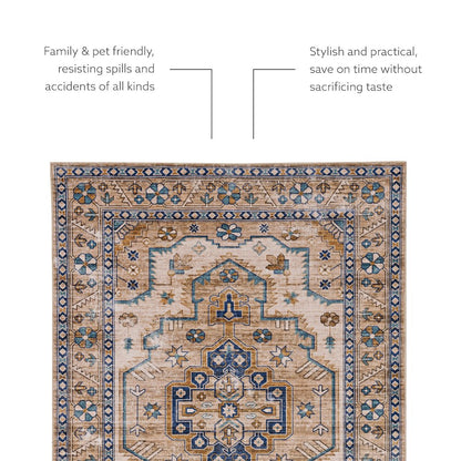 Washable Julian Ivory/Gold 3x5, Rug