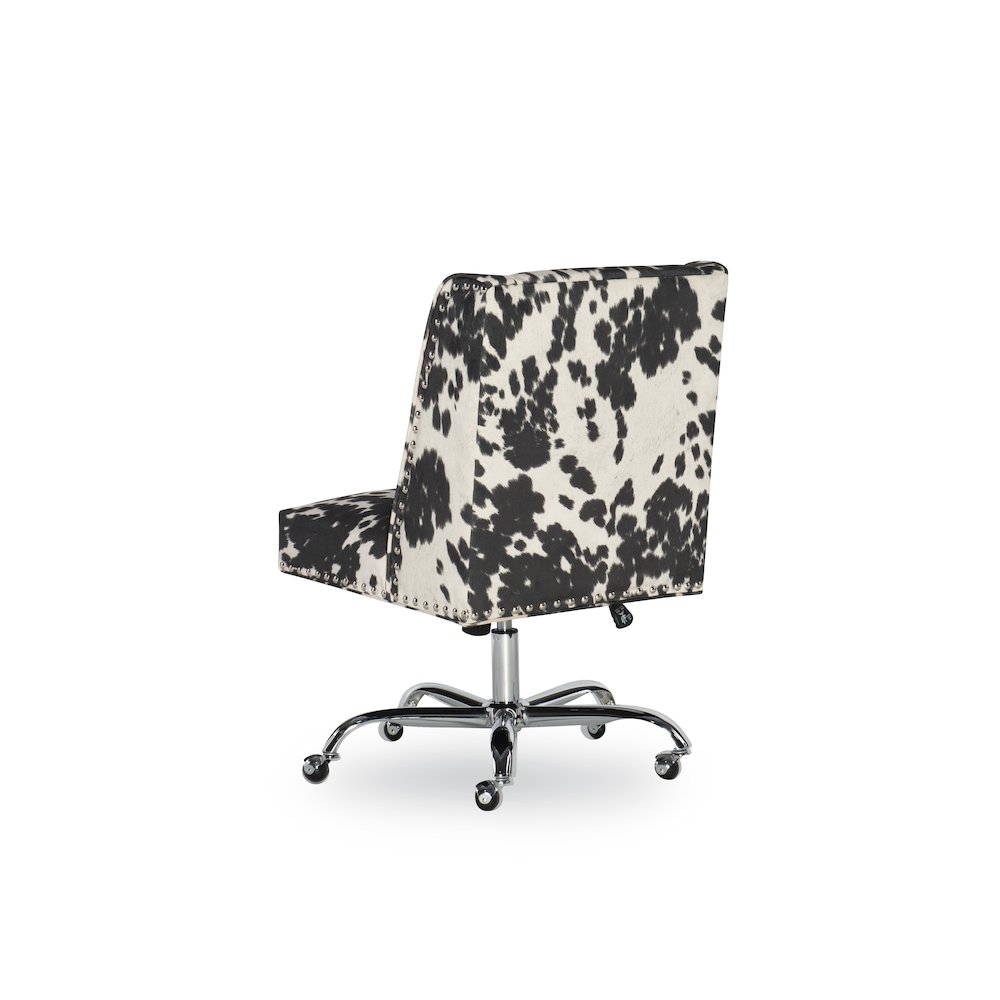 Draper Office Chair, Black And White Cow Print