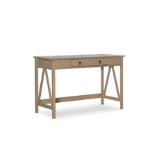 Driftwood Office Desk with Solid Eucalyptus Pine Finish, Spacious Work Surface