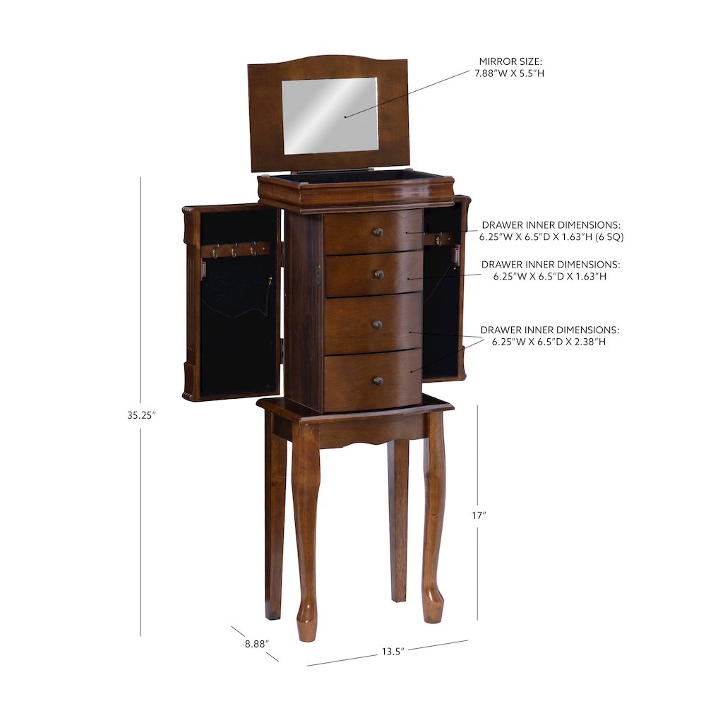Louis Philippe Walnut Jewelry Armoire