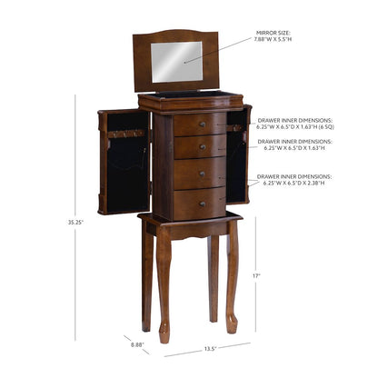 Louis Philippe Walnut Jewelry Armoire