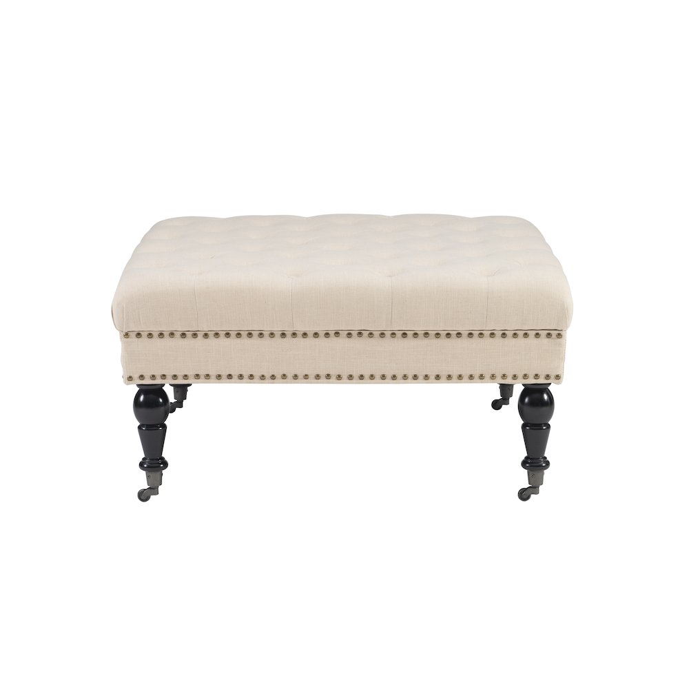 Isabelle Natural Square Tufted Ottoman