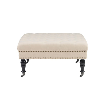 Isabelle Natural Square Tufted Ottoman