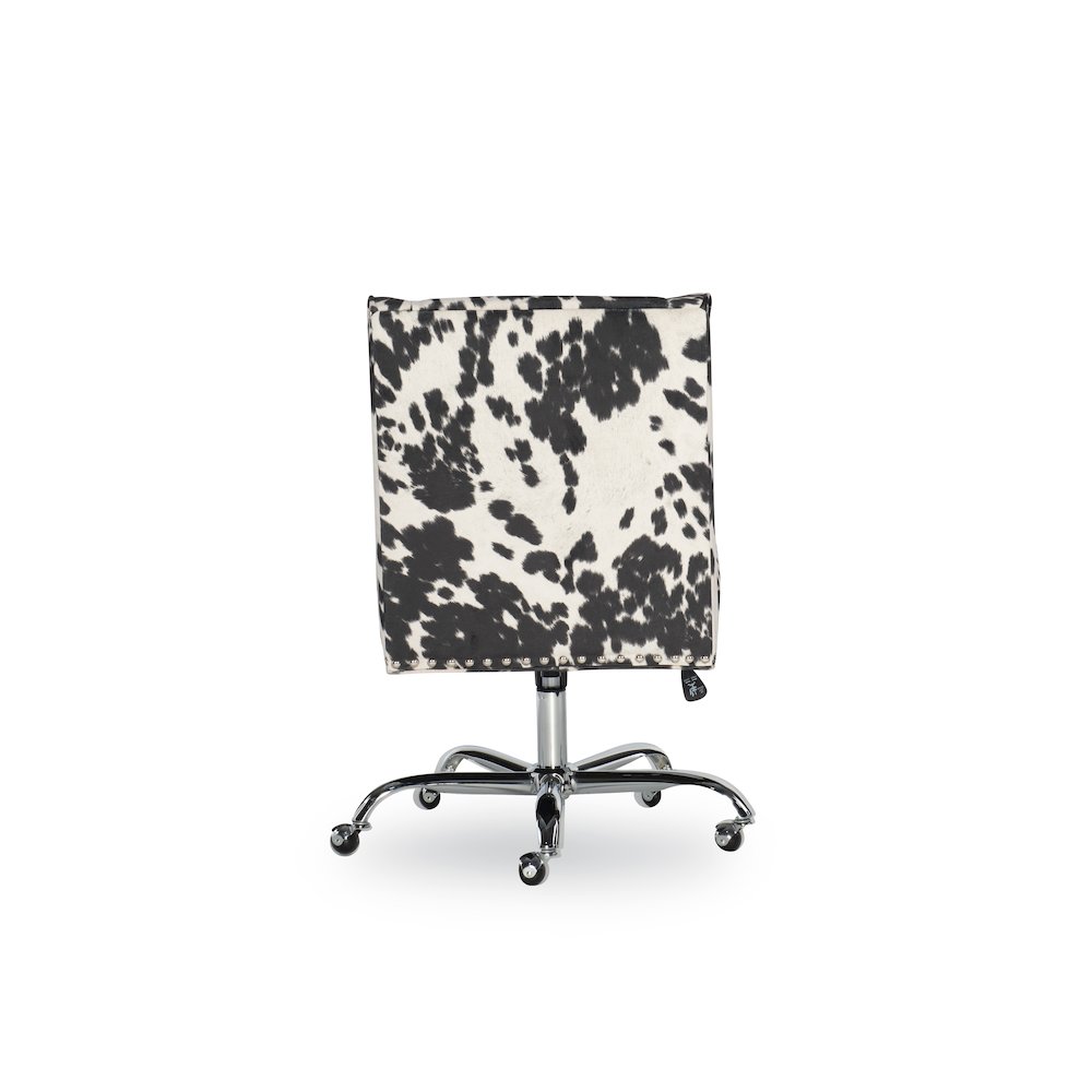 Draper Office Chair, Black And White Cow Print