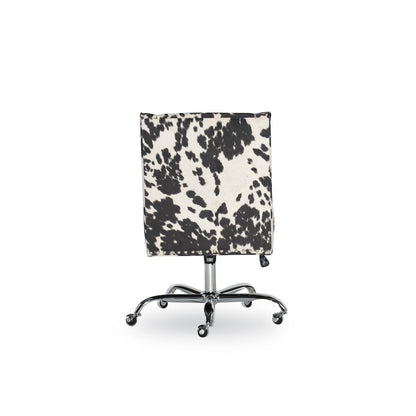 Draper Office Chair, Black And White Cow Print