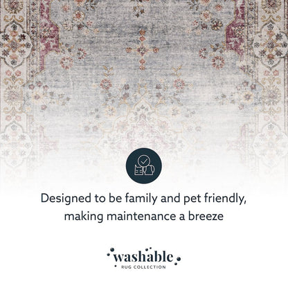 Washable Lennox Pale Blue/Ivory 2x8, Rug