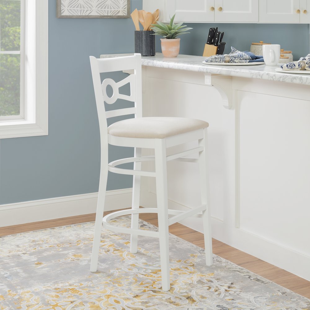 Teresa White Barstool W Uph Seat