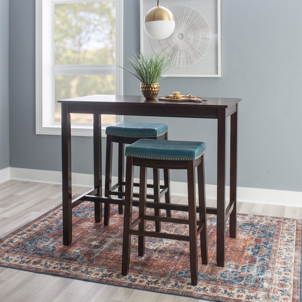 Claridge 3Pc Bar Set Brown Blue