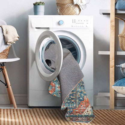 Washable Markum Teal/Rust 3x5, Rug