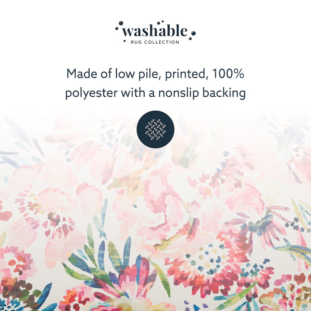 Washable Julian Raspberry/Ivory 5x7, Rug