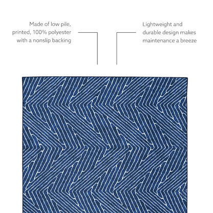 Washable Fuller Blue/Ivory 2x8, Rug